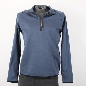 Nike Dri-Fit Sz M Navy Blue Black 100% Polyester 1/3 Zip Pullover Sweater